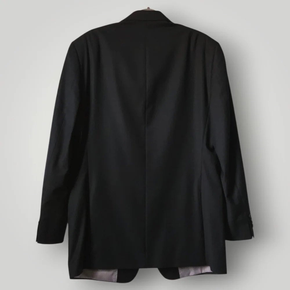 Michael Kors 42L Black Pinstripe Wool‎ Blazer Men's Suit Jacket Long Business